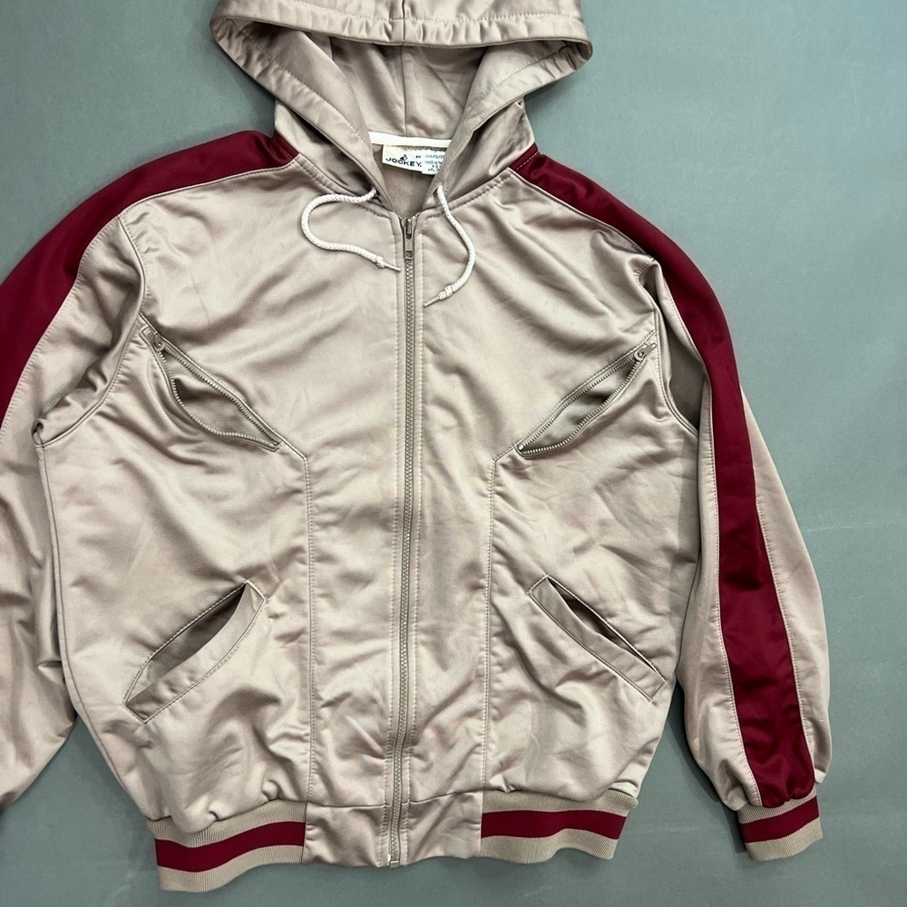 Vintage Cargo Zipper Pockets Zip Up Pinstripe Hooded Jacket - Picture 6 of 9